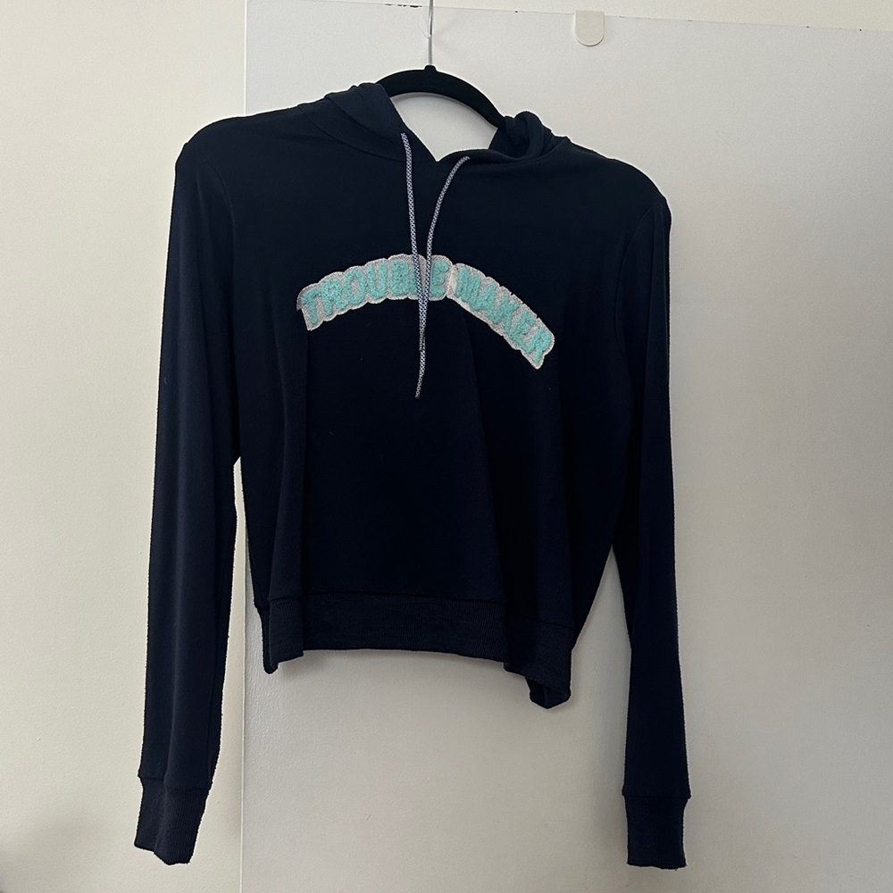 Miss Behave navy trouble maker hoodie